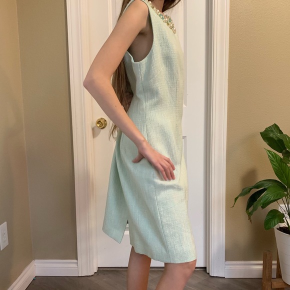 Tahari Light turquoise mini dress - Picture 4 of 8